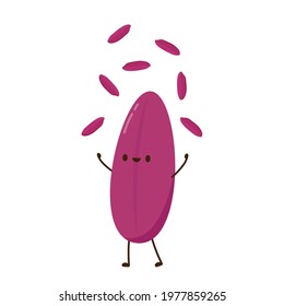 Riceberry character design. Riceberry vector. Riceberry on white background.