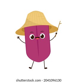 Diseño de personajes de Riceberry. Vector de cerezo. Riceberry de fondo blanco.