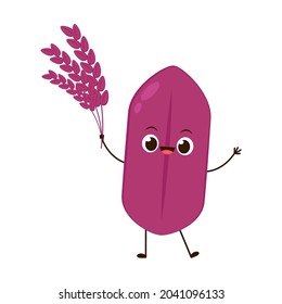 Riceberry character design. Riceberry vector. Riceberry on white background.