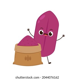 Diseño de personajes de Riceberry. Vector de cerezo. Riceberry de fondo blanco.
