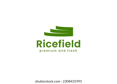 ilustración de icono del vector del logotipo de ricefield