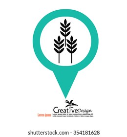 rice.rice icon with map pointer .wheat icon.vector illustration.