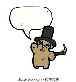 rich bear in top hat cartoon