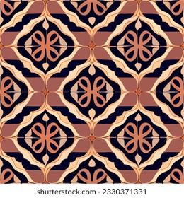 Rich black and brown pattern incorporates a striking red design, evoking the essence of art nouveau. This captivating floor pattern embodies the elegance and beauty of the art nouveau movement.