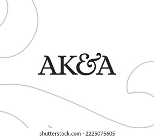 Rich Black A K and A Typeface classic serif initial Logo Icon on white background for Brand Identity elegant simple label royal feel minimal