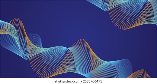 Rich blue dynamic abstract vector shaped background. 3d cover of business presentation banner for sale. Fast moving orange and blue shapped for decoration