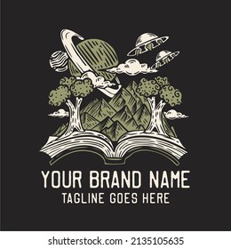 rich book vintage t shirt design template