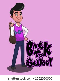 Rich Boy carry a Bag cartoon vector
