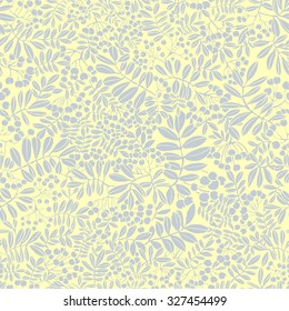 Rich branched rowan tree - vector seamless pattern