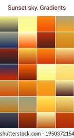 Rich, bright, background color. Sunset sky. Modern vector screen design for mobile application. Soft color gradients