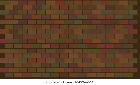 Rich brown background with realistic horizontal wall blocks and offset pattern. Ideal for decor, interior, branding, product design, and textured modern backdrops.