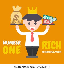 Rich Business, Flat Design Elements. Vector Illustration.