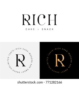 Rich Cake, Snack and Bakery Logo Template