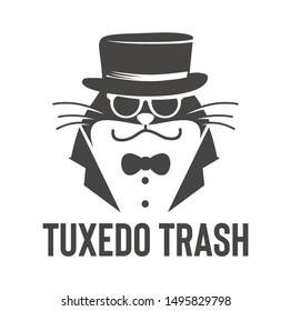 rich cat character logo tuxedo