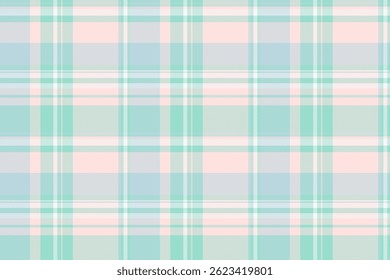 Rich check vector pattern, perfection textile background plaid. Easter seamless tartan texture fabric in misty rose and teal colors palette.