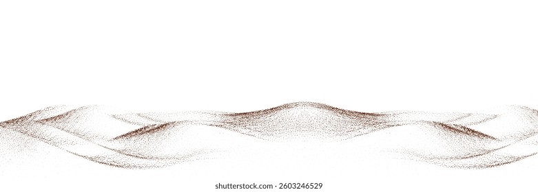  Rich chocolate and coffee powder scattered over a light background, with sprinkles of cocoa and particles of earthy dust.