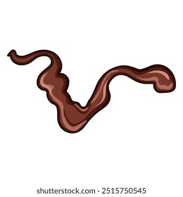 Dibujos animados de salsa de chocolate rica. Receta casera suave, indulgente, cremosa de cacao, rica salsa de chocolate, signo de salsa. símbolo aislado Ilustración vectorial