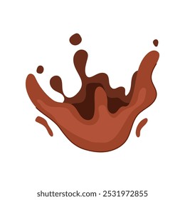 rich chocolate splash cartoon. creamy decadent, confection melt, drizzle ganache rich chocolate splash sign. isolated symbol vector illustration