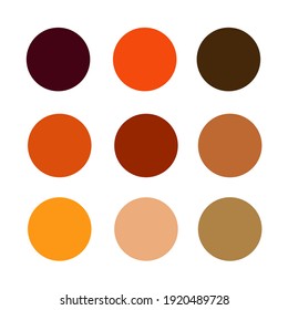 rich color combinations. A collection of fall colors. A color palette for the designer. A set of bright warm colors for use in illustrations. Vector illustration