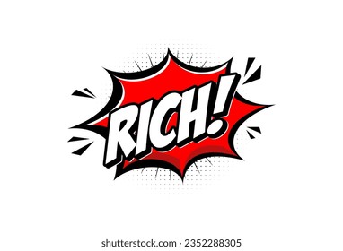 Fondo de historieta RICH. ilustración vectorial EPS 10