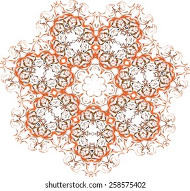 Rich complicated vector floral ornament on a white background.
