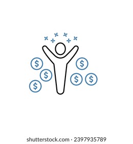 Rich concept line icon. Simple element illustration. Rich concept outline symbol design.