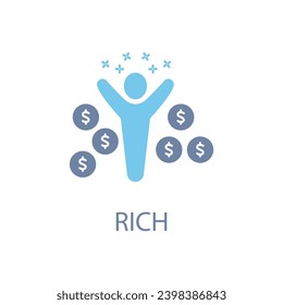 Rich concept line icon. Simple element illustration. Rich concept outline symbol design.