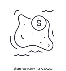 Rich country icon, linear isolated illustration, thin line vector, web design sign, outline concept symbol with editable stroke on white background.
