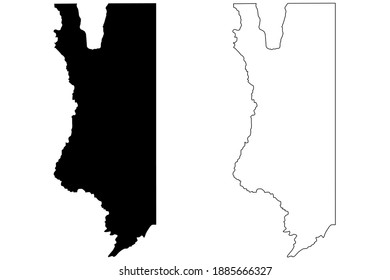 Rich County, Estado de Utah (condado de Estados Unidos, Estados Unidos de América, EE.UU., EE.UU., EE.UU.) mapa de ilustración vectorial, dibujo garabato mapa rico