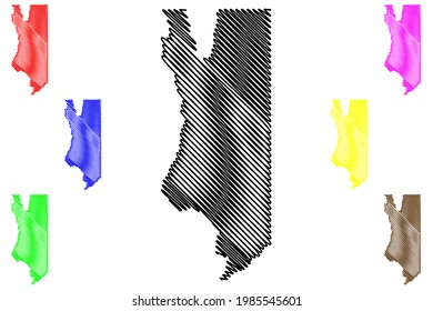 Rich County, State of Utah (U.S. county, United States of America) map vector illustration, scribble sketch Rich map