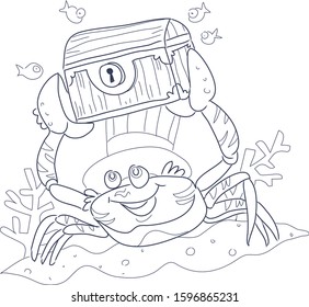 rich crab, coloring book for fun