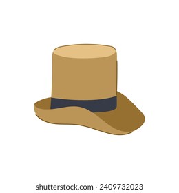 rich cylinder hat cartoon. old cap, engrave shape, rabbit vintage rich cylinder hat sign. isolated symbol vector illustration