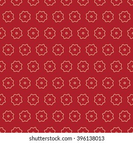 Rich delicate sumptuous seamless background pattern with golden contour stylized flowers isolated on the red fond. Vector illustration eps