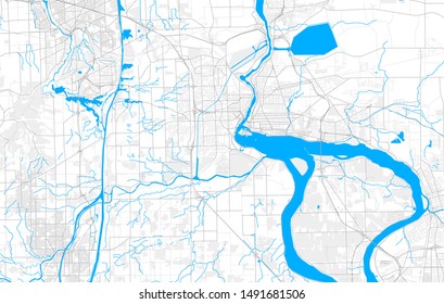 Rich detailed vector area map of Niagara Falls, Ontario, Canada. Map template for home decor.