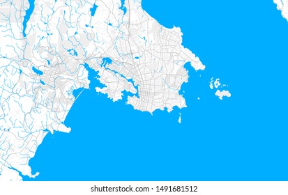 Rich detailed vector area map of Victoria, British Columbia, Canada. Map template for home decor.