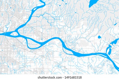 Rich detailed vector area map of Maple Ridge, British Columbia, Canada. Map template for home decor.