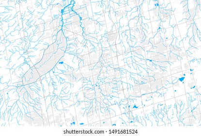 Rich detailed vector area map of Newmarket, Ontario, Canada. Map template for home decor.