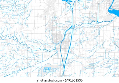 Rich detailed vector area map of Welland, Ontario, Canada. Map template for home decor.