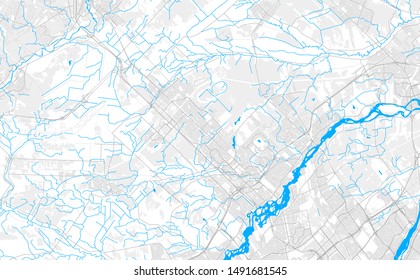 Rich detailed vector area map of Blainville, Quebec, Canada. Map template for home decor.