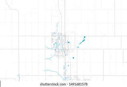 Rich detailed vector area map of Airdrie, Alberta, Canada. Map template for home decor.