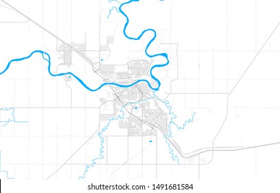 Rich detailed vector area map of Medicine Hat, Alberta, Canada. Map template for home decor.