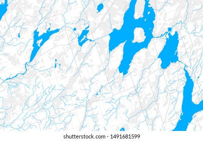Rich detailed vector area map of Kawartha Lakes, Ontario, Canada. Map template for home decor.
