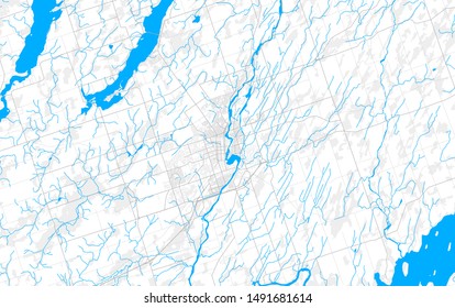 Rich detailed vector area map of Peterborough, Ontario, Canada. Map template for home decor.