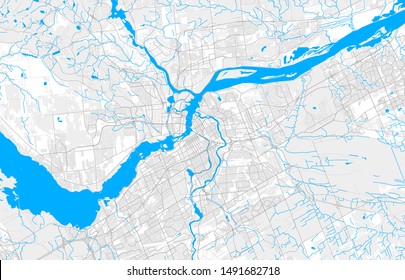 Rich detailed vector area map of Ottawa, Ontario, Canada. Map template for home decor.