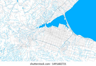 Rich Detailed Vector Area Map Of Hamilton, Ontario, Canada. Map Template For Home Decor.