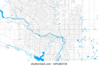 Rich detailed vector area map of Calgary, Alberta, Canada. Map template for home decor.