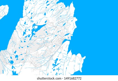 Rich detailed vector area map of St. Johns, Newfoundland and Labrador, Canada. Map template for home decor.