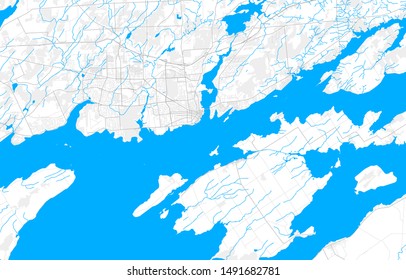 Rich Detailed Vector Area Map Of Kingston, Ontario, Canada. Map Template For Home Decor.