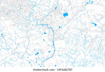 Rich detailed vector area map of Cambridge, Ontario, Canada. Map template for home decor.