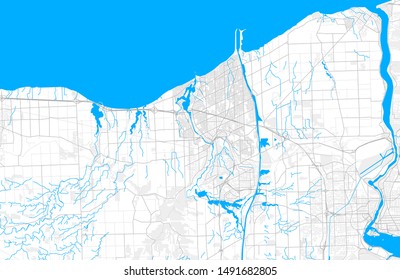 Mapa detallado de zonas vectoriales de St. Catharines, Ontario, Canadá. Mapa de la decoración doméstica.